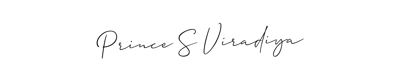How to make Prince S Viradiya signature? Allison_Script is a professional autograph style. Create handwritten signature for Prince S Viradiya name. Prince S Viradiya signature style 2 images and pictures png
