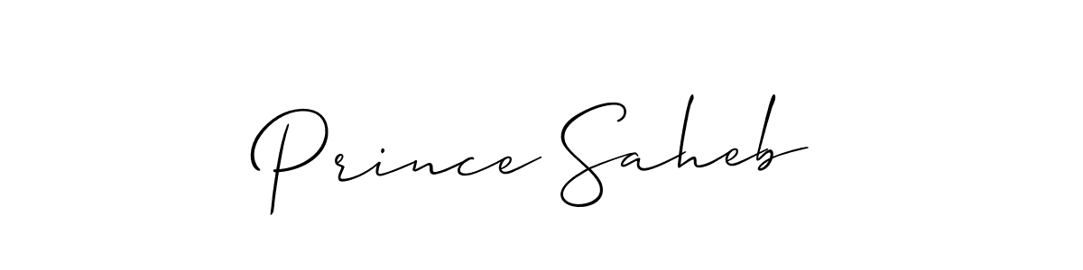Also we have Prince Saheb name is the best signature style. Create professional handwritten signature collection using Allison_Script autograph style. Prince Saheb signature style 2 images and pictures png
