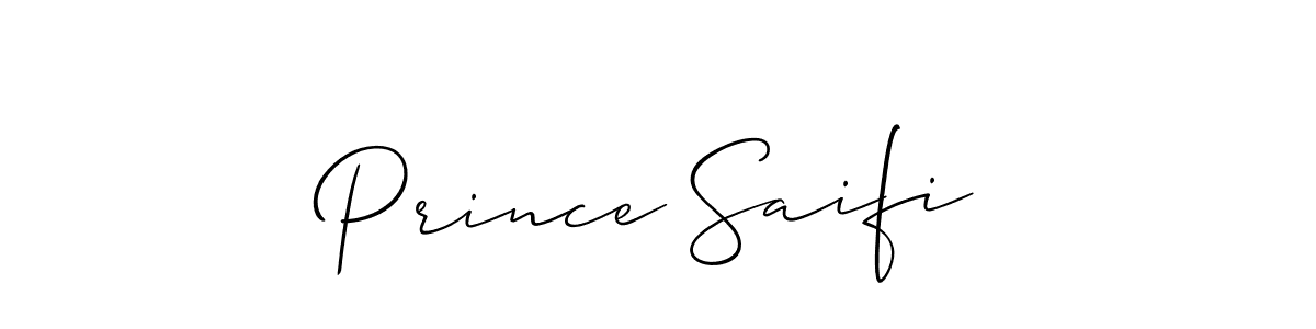 Create a beautiful signature design for name Prince Saifi. With this signature (Allison_Script) fonts, you can make a handwritten signature for free. Prince Saifi signature style 2 images and pictures png