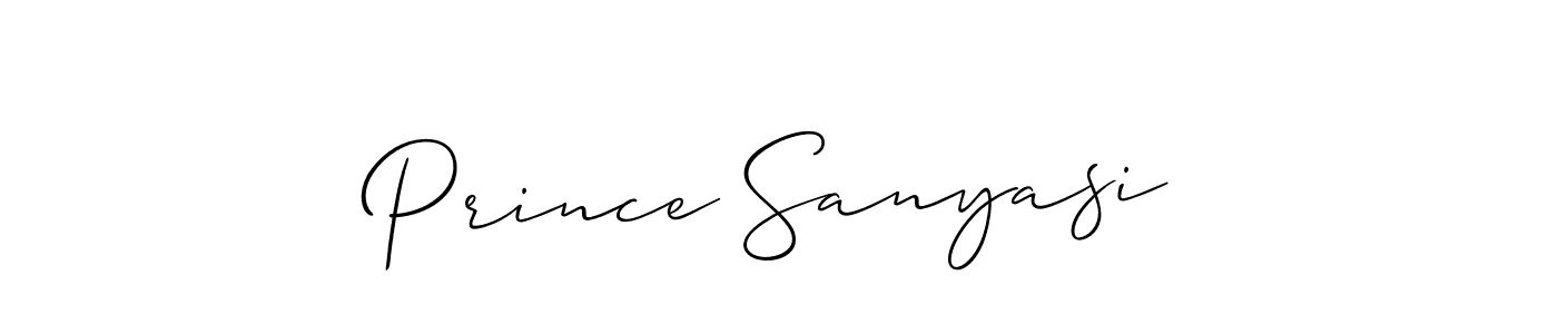 Design your own signature with our free online signature maker. With this signature software, you can create a handwritten (Allison_Script) signature for name Prince Sanyasi. Prince Sanyasi signature style 2 images and pictures png