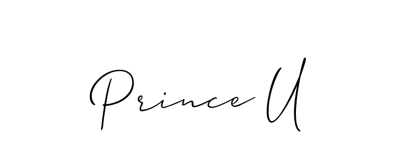 if you are searching for the best signature style for your name Prince U. so please give up your signature search. here we have designed multiple signature styles  using Allison_Script. Prince U signature style 2 images and pictures png