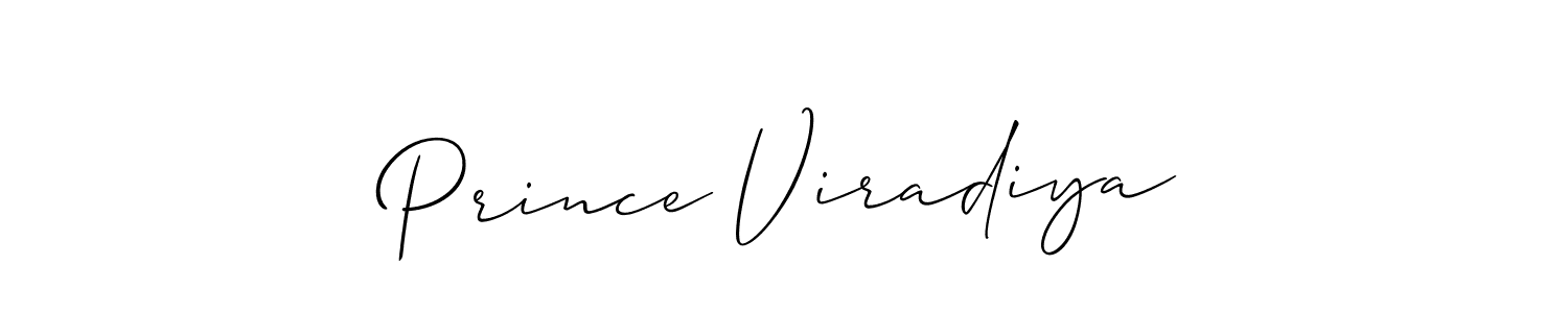 Allison_Script is a professional signature style that is perfect for those who want to add a touch of class to their signature. It is also a great choice for those who want to make their signature more unique. Get Prince Viradiya name to fancy signature for free. Prince Viradiya signature style 2 images and pictures png
