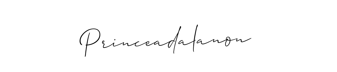 Use a signature maker to create a handwritten signature online. With this signature software, you can design (Allison_Script) your own signature for name Princeadalanon. Princeadalanon signature style 2 images and pictures png