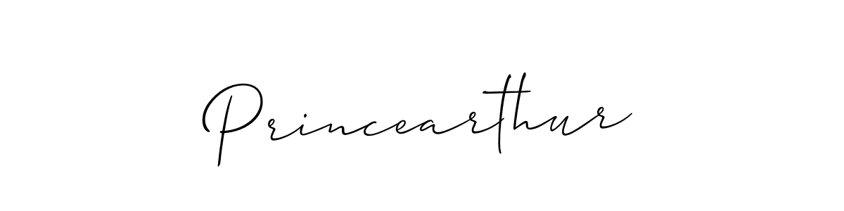 How to make Princearthur name signature. Use Allison_Script style for creating short signs online. This is the latest handwritten sign. Princearthur signature style 2 images and pictures png