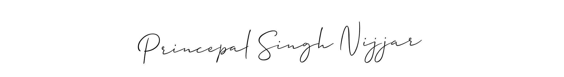 How to make Princepal Singh Nijjar name signature. Use Allison_Script style for creating short signs online. This is the latest handwritten sign. Princepal Singh Nijjar signature style 2 images and pictures png