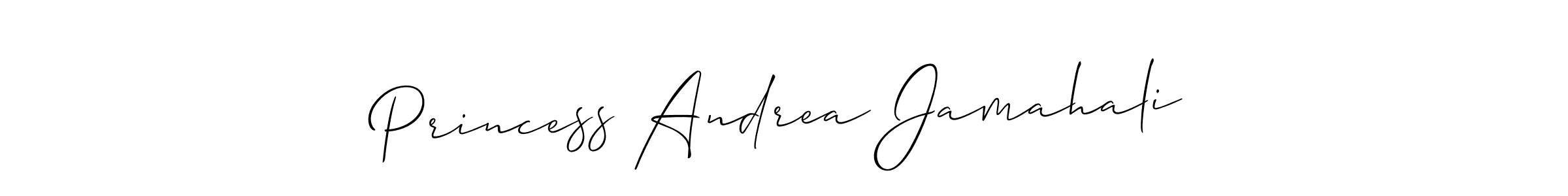 Make a short Princess Andrea Jamahali signature style. Manage your documents anywhere anytime using Allison_Script. Create and add eSignatures, submit forms, share and send files easily. Princess Andrea Jamahali signature style 2 images and pictures png