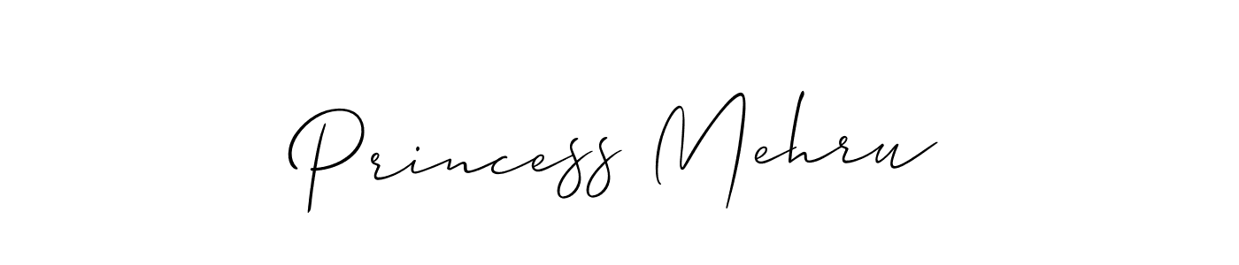 Use a signature maker to create a handwritten signature online. With this signature software, you can design (Allison_Script) your own signature for name Princess Mehru. Princess Mehru signature style 2 images and pictures png