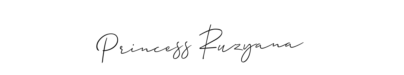 Allison_Script is a professional signature style that is perfect for those who want to add a touch of class to their signature. It is also a great choice for those who want to make their signature more unique. Get Princess Ruzyana name to fancy signature for free. Princess Ruzyana signature style 2 images and pictures png