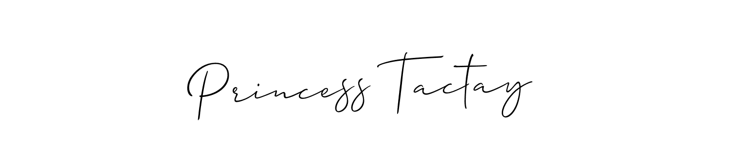 The best way (Allison_Script) to make a short signature is to pick only two or three words in your name. The name Princess Tactay include a total of six letters. For converting this name. Princess Tactay signature style 2 images and pictures png