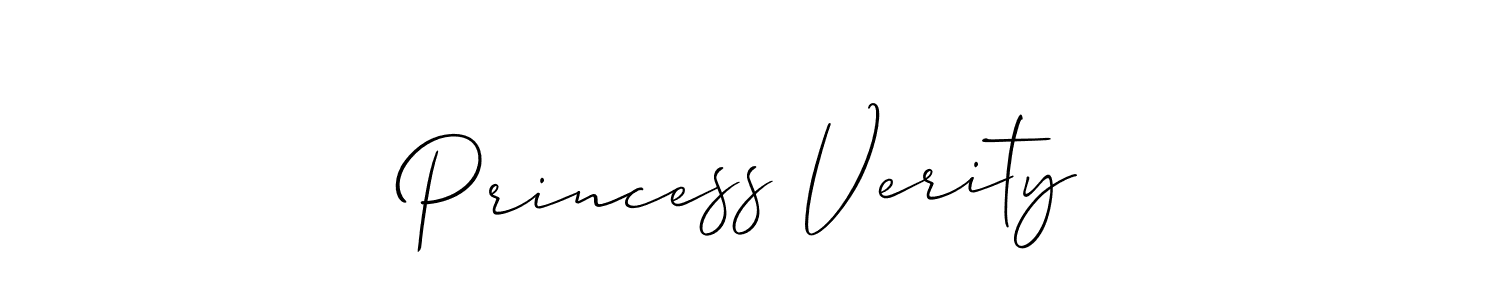Make a beautiful signature design for name Princess Verity. With this signature (Allison_Script) style, you can create a handwritten signature for free. Princess Verity signature style 2 images and pictures png