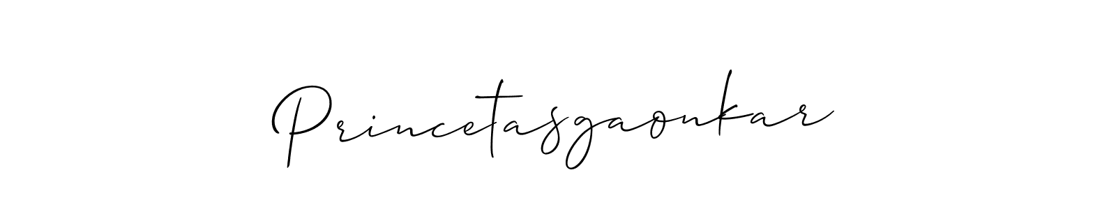 Make a short Princetasgaonkar signature style. Manage your documents anywhere anytime using Allison_Script. Create and add eSignatures, submit forms, share and send files easily. Princetasgaonkar signature style 2 images and pictures png