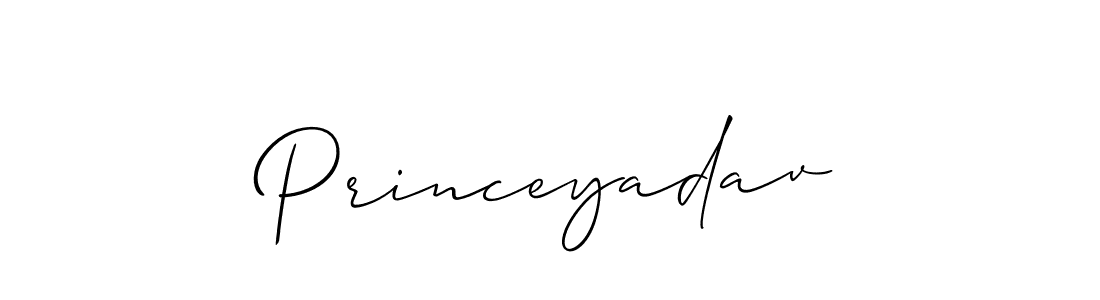 Use a signature maker to create a handwritten signature online. With this signature software, you can design (Allison_Script) your own signature for name Princeyadav. Princeyadav signature style 2 images and pictures png