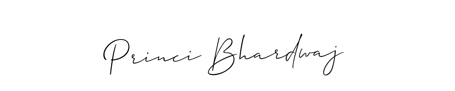 Allison_Script is a professional signature style that is perfect for those who want to add a touch of class to their signature. It is also a great choice for those who want to make their signature more unique. Get Princi Bhardwaj name to fancy signature for free. Princi Bhardwaj signature style 2 images and pictures png