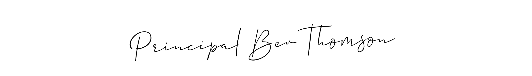 Allison_Script is a professional signature style that is perfect for those who want to add a touch of class to their signature. It is also a great choice for those who want to make their signature more unique. Get Principal Bev Thomson name to fancy signature for free. Principal Bev Thomson signature style 2 images and pictures png