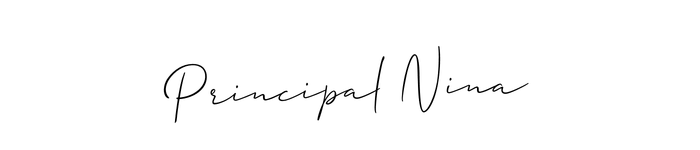 Allison_Script is a professional signature style that is perfect for those who want to add a touch of class to their signature. It is also a great choice for those who want to make their signature more unique. Get Principal Nina name to fancy signature for free. Principal Nina signature style 2 images and pictures png