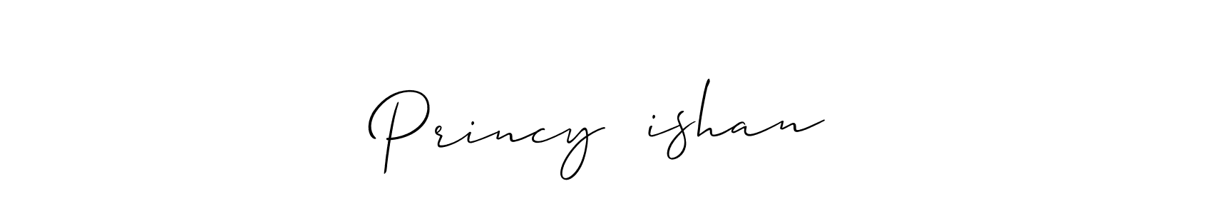 Make a beautiful signature design for name Princy❤️ishan. With this signature (Allison_Script) style, you can create a handwritten signature for free. Princy❤️ishan signature style 2 images and pictures png