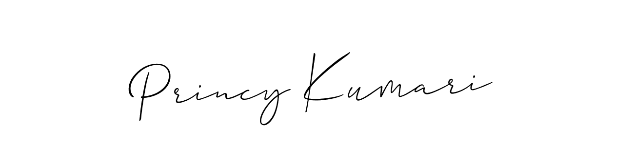 Design your own signature with our free online signature maker. With this signature software, you can create a handwritten (Allison_Script) signature for name Princy Kumari. Princy Kumari signature style 2 images and pictures png