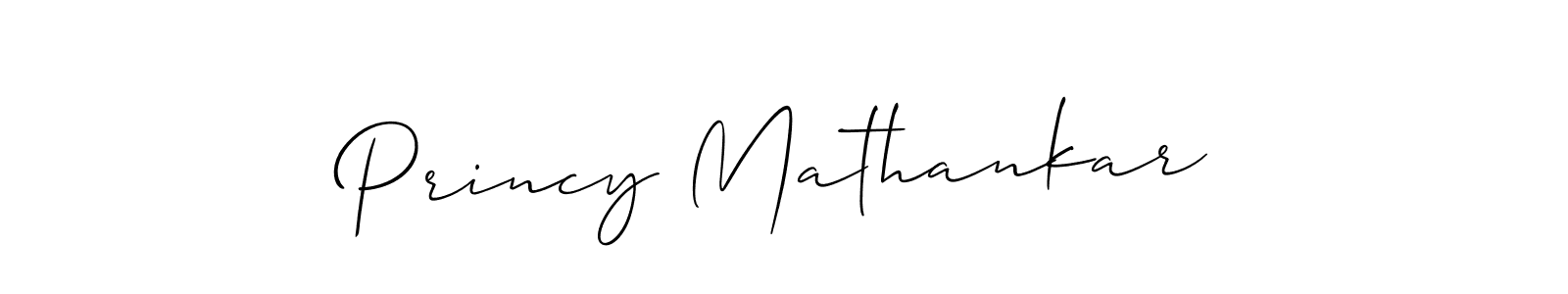 Make a beautiful signature design for name Princy Mathankar. With this signature (Allison_Script) style, you can create a handwritten signature for free. Princy Mathankar signature style 2 images and pictures png