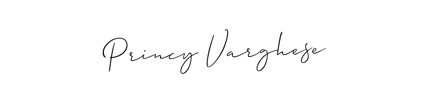 This is the best signature style for the Princy Varghese name. Also you like these signature font (Allison_Script). Mix name signature. Princy Varghese signature style 2 images and pictures png