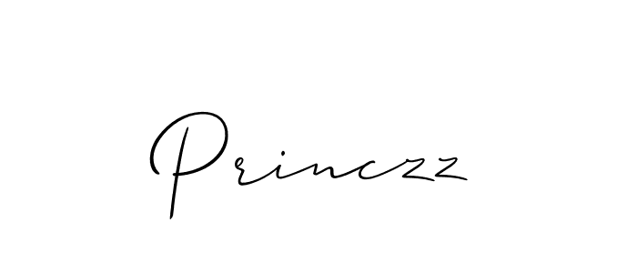 Use a signature maker to create a handwritten signature online. With this signature software, you can design (Allison_Script) your own signature for name Princzz. Princzz signature style 2 images and pictures png