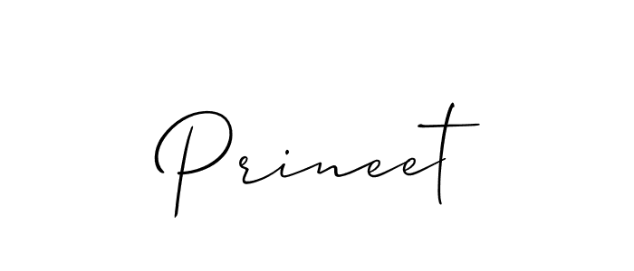 Make a beautiful signature design for name Prineet. With this signature (Allison_Script) style, you can create a handwritten signature for free. Prineet signature style 2 images and pictures png