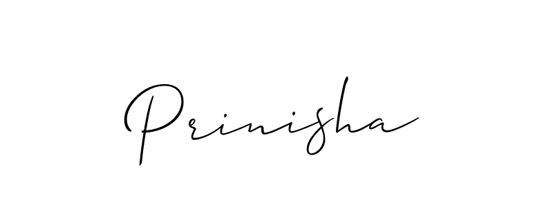 Design your own signature with our free online signature maker. With this signature software, you can create a handwritten (Allison_Script) signature for name Prinisha. Prinisha signature style 2 images and pictures png