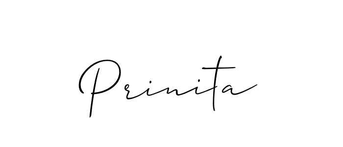 Make a beautiful signature design for name Prinita. With this signature (Allison_Script) style, you can create a handwritten signature for free. Prinita signature style 2 images and pictures png