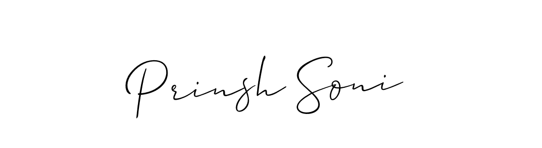 You should practise on your own different ways (Allison_Script) to write your name (Prinsh Soni) in signature. don't let someone else do it for you. Prinsh Soni signature style 2 images and pictures png