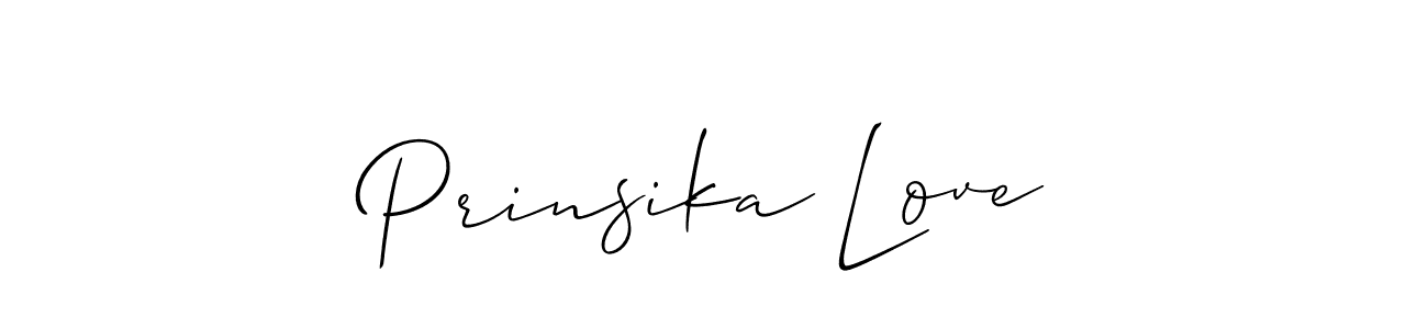 Use a signature maker to create a handwritten signature online. With this signature software, you can design (Allison_Script) your own signature for name Prinsika Love. Prinsika Love signature style 2 images and pictures png