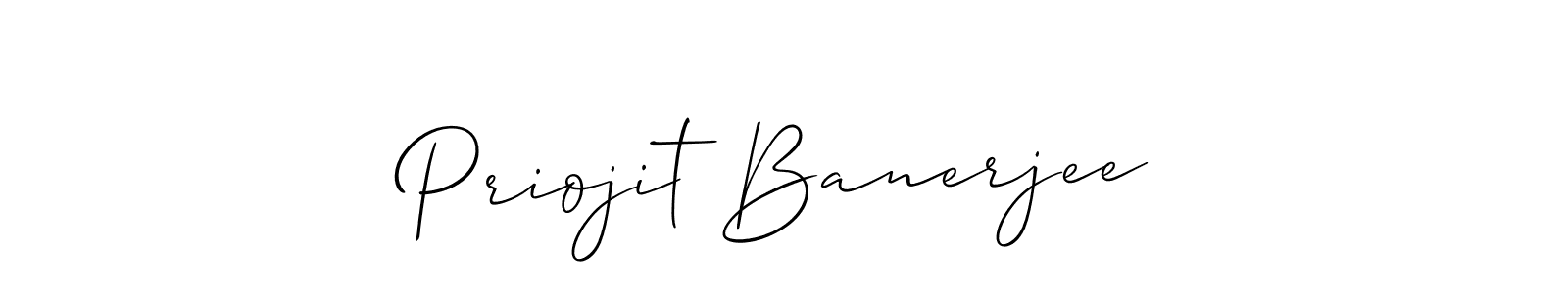 Use a signature maker to create a handwritten signature online. With this signature software, you can design (Allison_Script) your own signature for name Priojit Banerjee. Priojit Banerjee signature style 2 images and pictures png