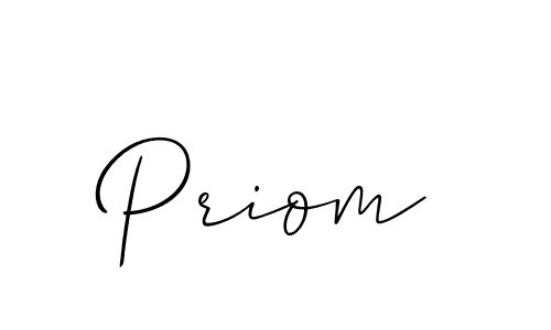 Make a beautiful signature design for name Priom. With this signature (Allison_Script) style, you can create a handwritten signature for free. Priom signature style 2 images and pictures png