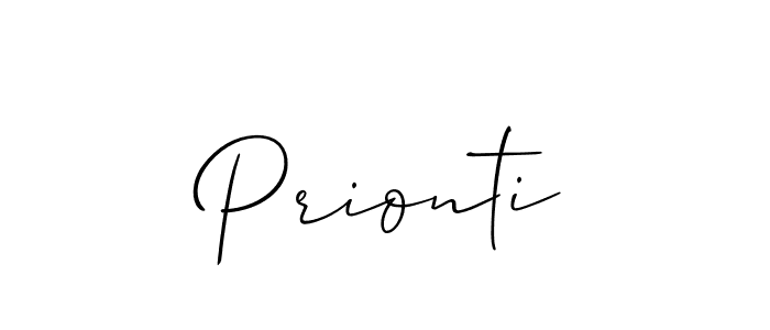Use a signature maker to create a handwritten signature online. With this signature software, you can design (Allison_Script) your own signature for name Prionti. Prionti signature style 2 images and pictures png