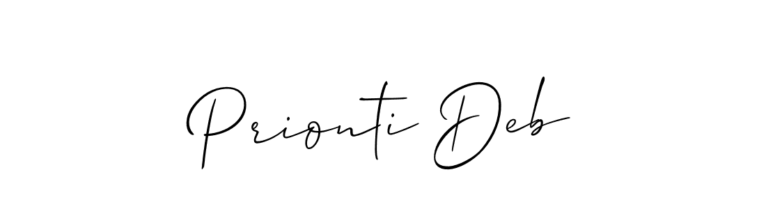Create a beautiful signature design for name Prionti Deb. With this signature (Allison_Script) fonts, you can make a handwritten signature for free. Prionti Deb signature style 2 images and pictures png