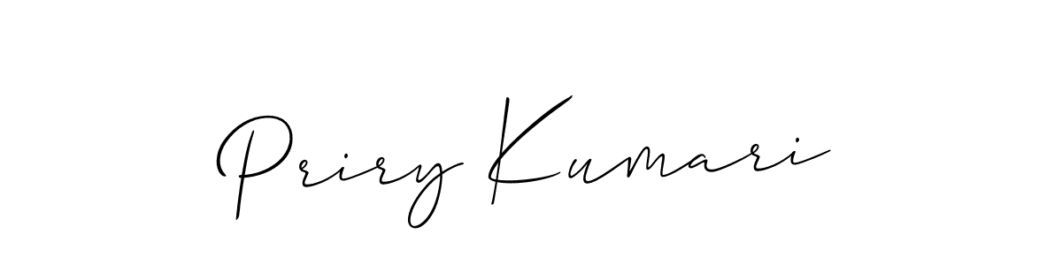 Make a short Priry Kumari signature style. Manage your documents anywhere anytime using Allison_Script. Create and add eSignatures, submit forms, share and send files easily. Priry Kumari signature style 2 images and pictures png