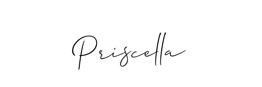 Allison_Script is a professional signature style that is perfect for those who want to add a touch of class to their signature. It is also a great choice for those who want to make their signature more unique. Get Priscella name to fancy signature for free. Priscella signature style 2 images and pictures png