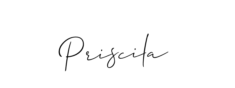 How to make Priscila signature? Allison_Script is a professional autograph style. Create handwritten signature for Priscila name. Priscila signature style 2 images and pictures png