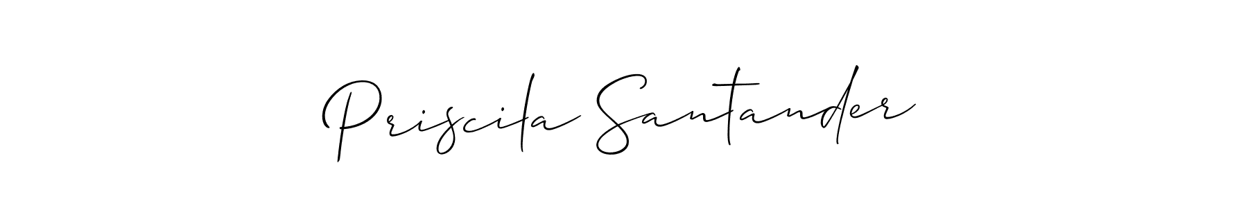 Use a signature maker to create a handwritten signature online. With this signature software, you can design (Allison_Script) your own signature for name Priscila Santander. Priscila Santander signature style 2 images and pictures png