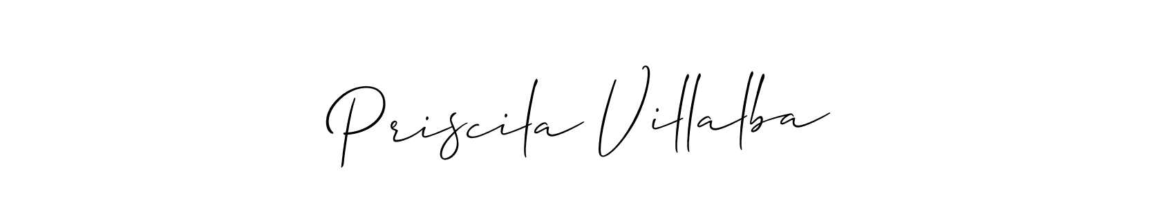 Priscila Villalba stylish signature style. Best Handwritten Sign (Allison_Script) for my name. Handwritten Signature Collection Ideas for my name Priscila Villalba. Priscila Villalba signature style 2 images and pictures png