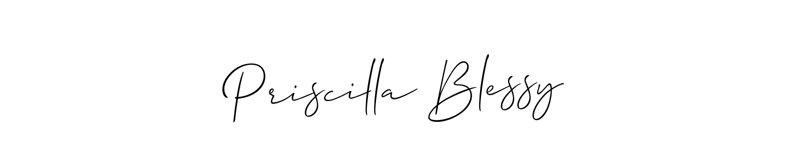 Make a beautiful signature design for name Priscilla Blessy. With this signature (Allison_Script) style, you can create a handwritten signature for free. Priscilla Blessy signature style 2 images and pictures png