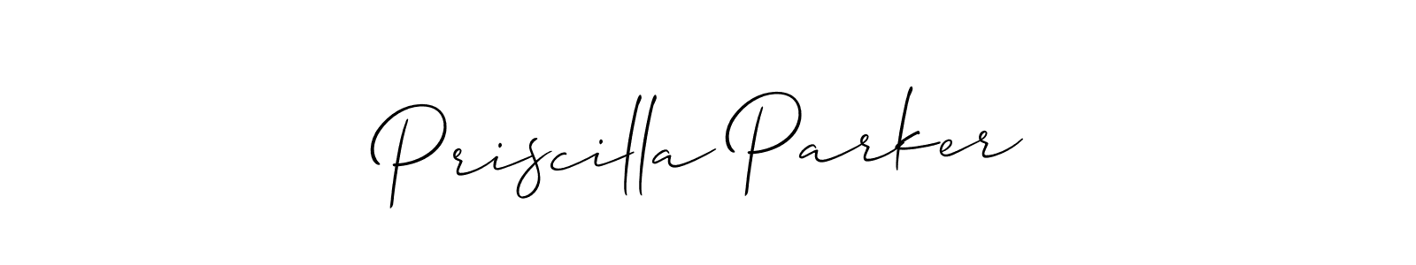 How to make Priscilla Parker name signature. Use Allison_Script style for creating short signs online. This is the latest handwritten sign. Priscilla Parker signature style 2 images and pictures png