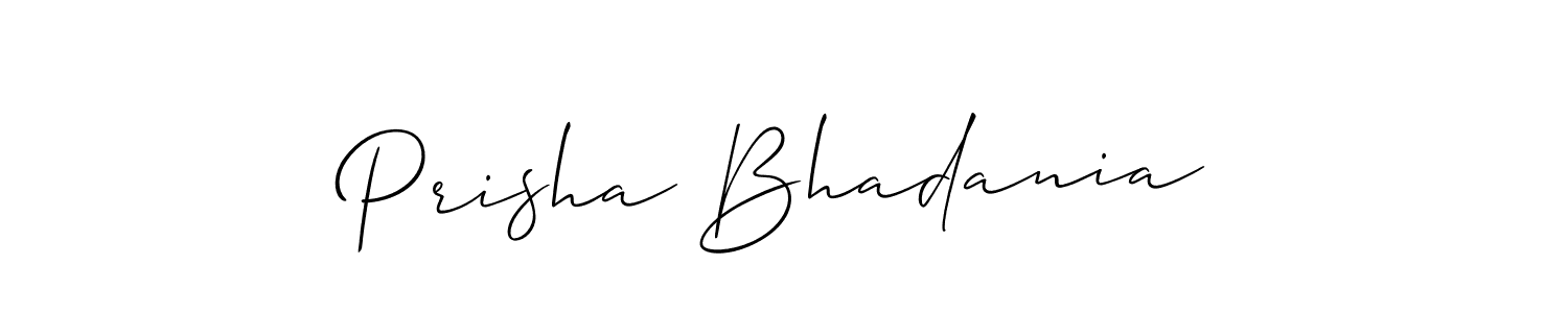Also You can easily find your signature by using the search form. We will create Prisha Bhadania name handwritten signature images for you free of cost using Allison_Script sign style. Prisha Bhadania signature style 2 images and pictures png