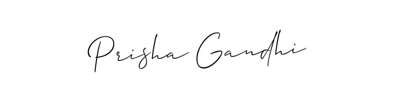 Allison_Script is a professional signature style that is perfect for those who want to add a touch of class to their signature. It is also a great choice for those who want to make their signature more unique. Get Prisha Gandhi name to fancy signature for free. Prisha Gandhi signature style 2 images and pictures png