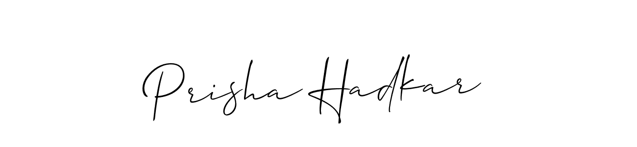 if you are searching for the best signature style for your name Prisha Hadkar. so please give up your signature search. here we have designed multiple signature styles  using Allison_Script. Prisha Hadkar signature style 2 images and pictures png