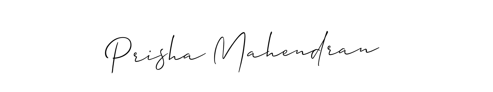 You should practise on your own different ways (Allison_Script) to write your name (Prisha Mahendran) in signature. don't let someone else do it for you. Prisha Mahendran signature style 2 images and pictures png