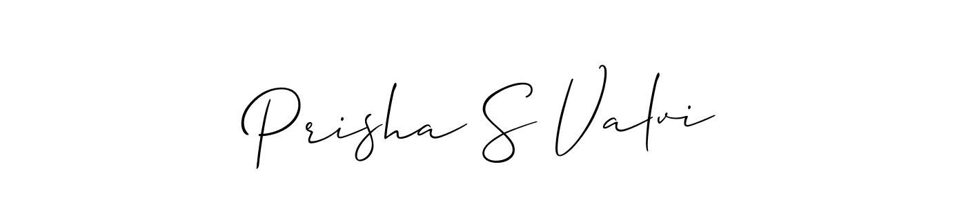 Once you've used our free online signature maker to create your best signature Allison_Script style, it's time to enjoy all of the benefits that Prisha S Valvi name signing documents. Prisha S Valvi signature style 2 images and pictures png