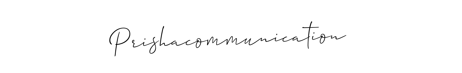 Use a signature maker to create a handwritten signature online. With this signature software, you can design (Allison_Script) your own signature for name Prishacommunication. Prishacommunication signature style 2 images and pictures png