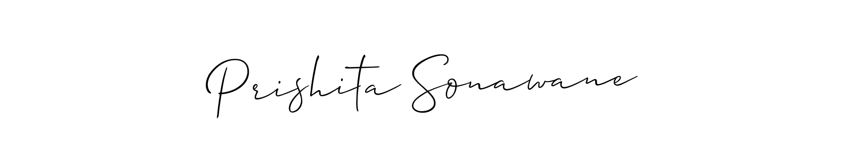 Make a beautiful signature design for name Prishita Sonawane. With this signature (Allison_Script) style, you can create a handwritten signature for free. Prishita Sonawane signature style 2 images and pictures png