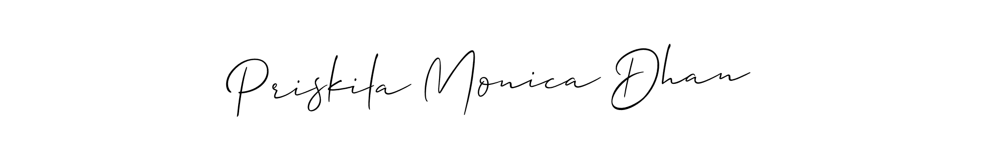 Once you've used our free online signature maker to create your best signature Allison_Script style, it's time to enjoy all of the benefits that Priskila Monica Dhan name signing documents. Priskila Monica Dhan signature style 2 images and pictures png