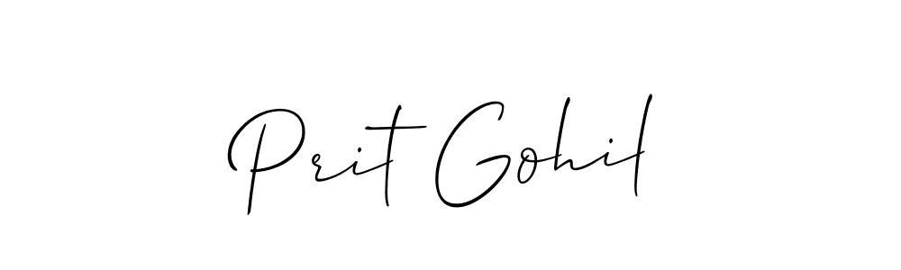 Also we have Prit Gohil name is the best signature style. Create professional handwritten signature collection using Allison_Script autograph style. Prit Gohil signature style 2 images and pictures png