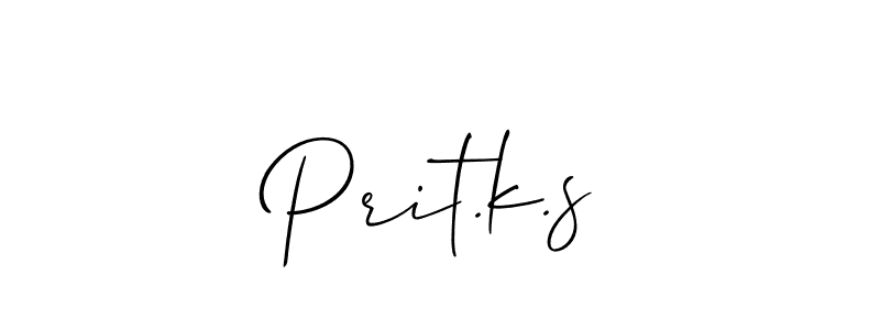 The best way (Allison_Script) to make a short signature is to pick only two or three words in your name. The name Prit.k.s include a total of six letters. For converting this name. Prit.k.s signature style 2 images and pictures png